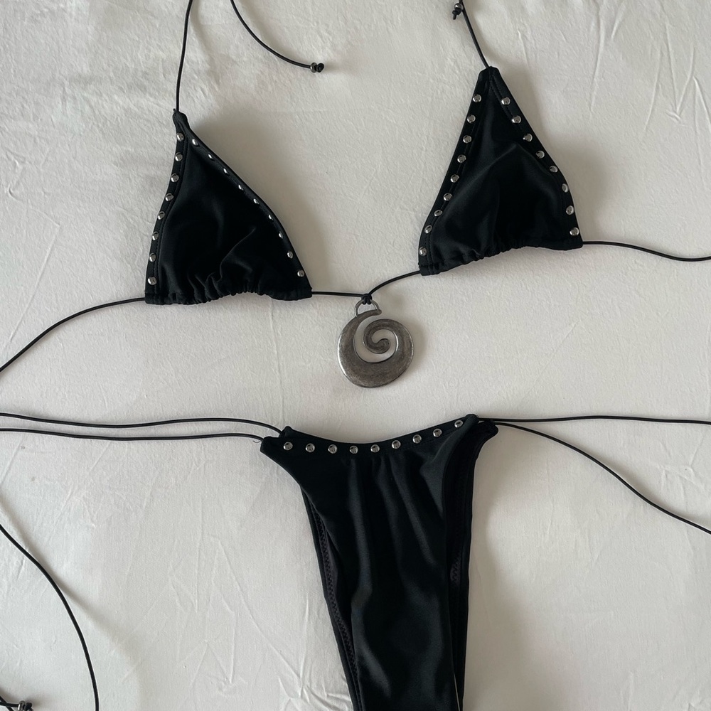 Jaded London Helix Studded Black Bikini set